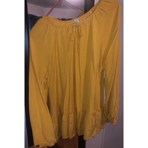 Yellow quarter sleeve front tie